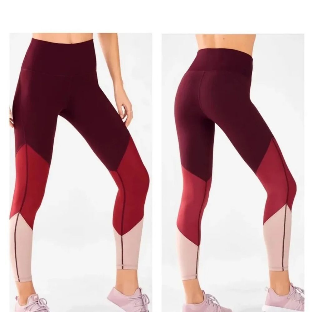Fabletics Powerhold High Waisted Tricolor Colorblock Legging